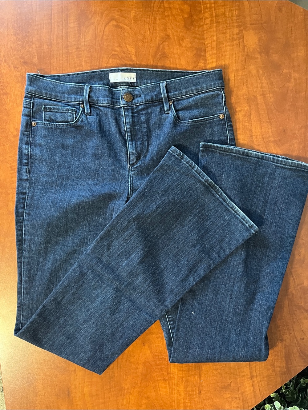 LOFT Flare Blue Jeans Slacks Stretch Denim